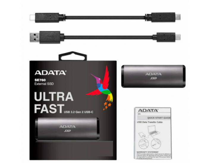 ADATA EXTERNAL SSD 512GB SE760 (USB C)